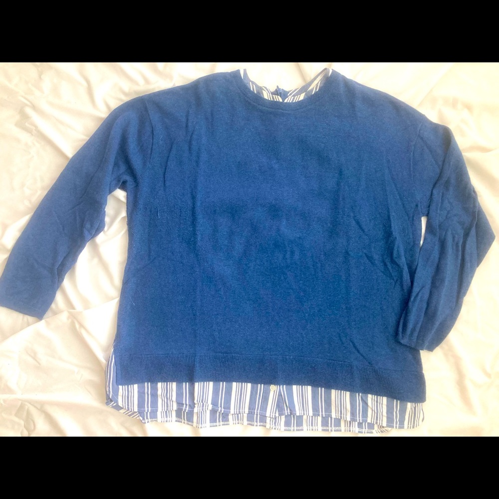 J. Jill XL Sweater with Faux Blouse Details